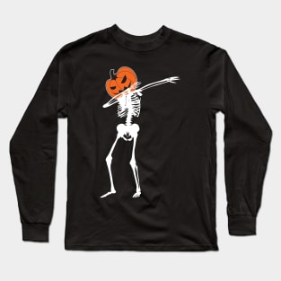 Dab Pumpkin Head Skeleton Long Sleeve T-Shirt